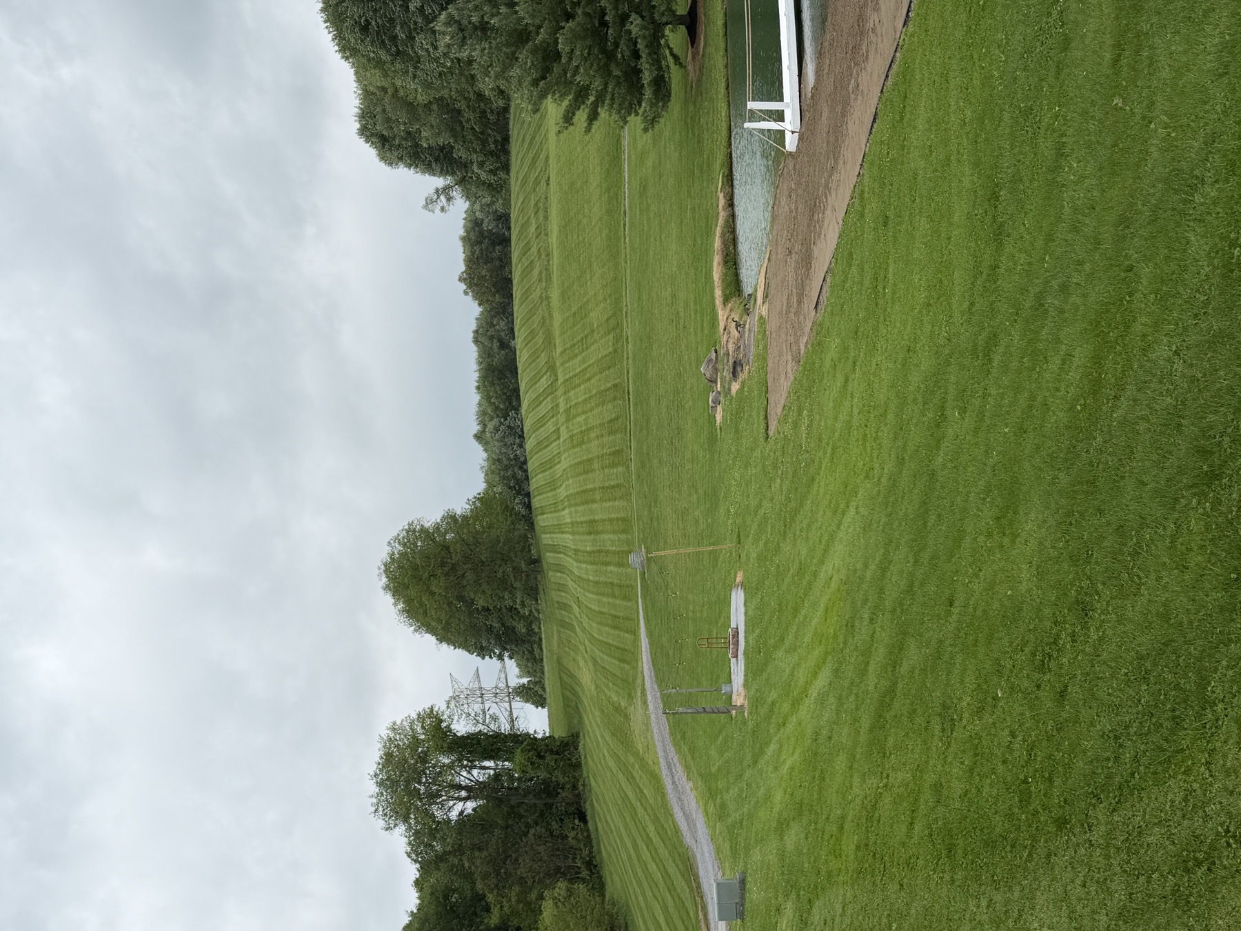 Another view of the pond-side lawn
